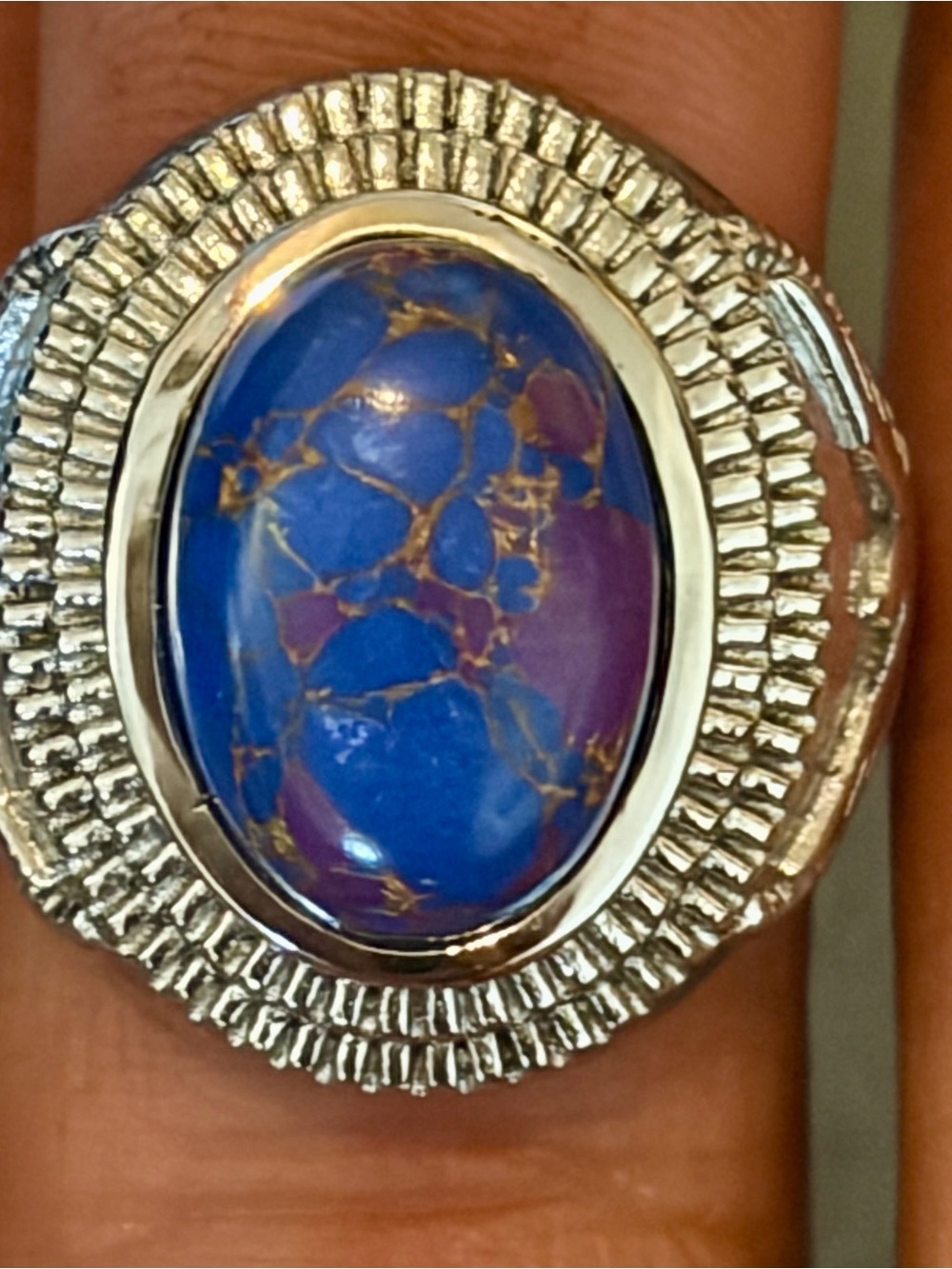 Mojave Purple Turquoise Ring in Stainless Steel (Size 6.0) 5.00 CTW